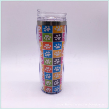 Double Wall Plastic Travel Mug with Paper Insert (SH-PM13)